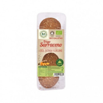 Galletas trigo sarraceno con chía, quinoa y cúrcuma