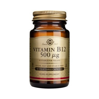 Vitamina B12 500µg  (Cianocobalamina) 50 cápsulas Solgar