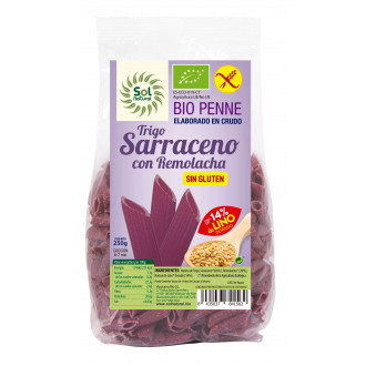 Penne Trigo Sarraceno con Remolacha y Lino 250g Sin Gluten Sol Natural
