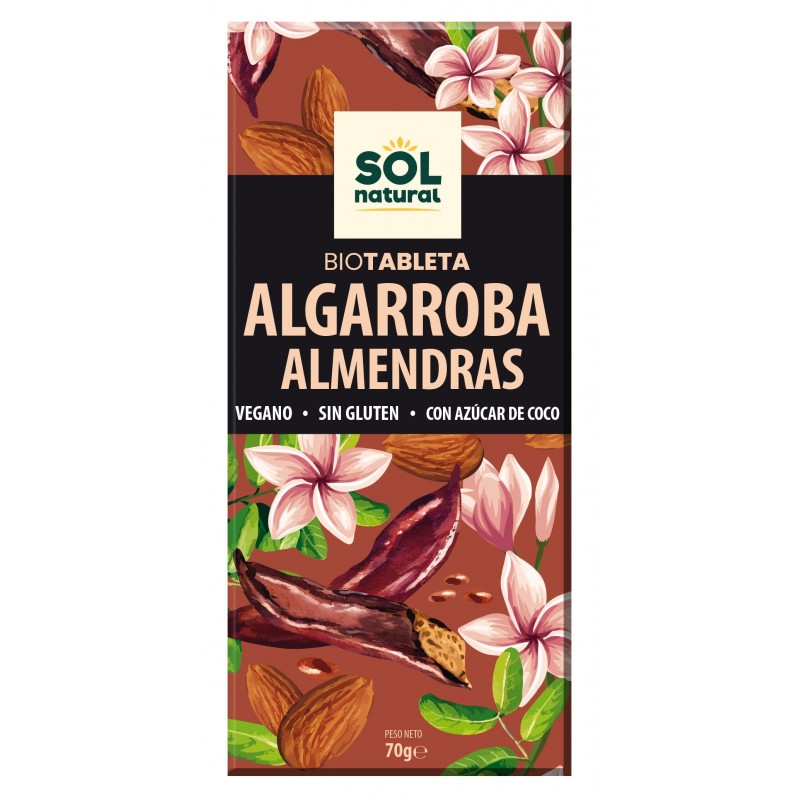 Tableta Algarroba con Almendras 70g Sol Natural