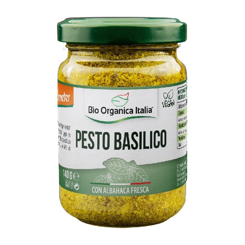 Pesto Basílico Vegano 140g Bio Organica Italia